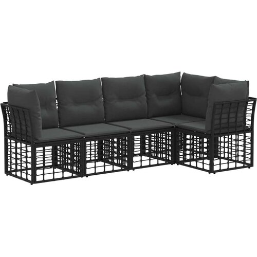  Set vanjskih sofa Crna Poliester - Crna bez stola Cijene