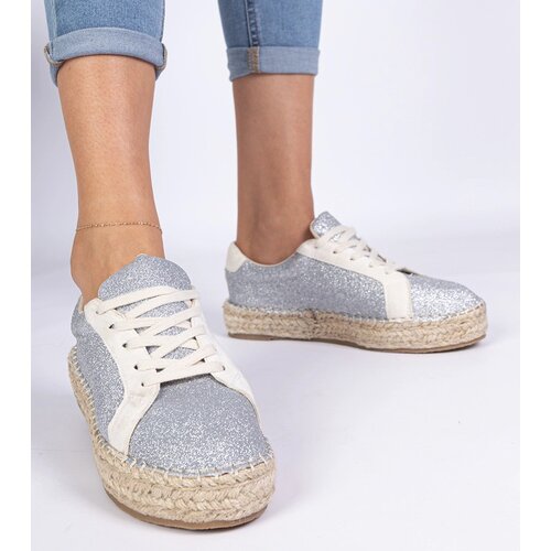 Gemre Silver women's espadrilles decorated with glitter Taredo Cijene