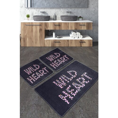  wild heart djt multicolor bathmat set (3 pieces) Cene