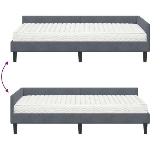  Kutni krevetni okvir s madracem Ostalo 2 pcs Siva Bar&amp;scaron;un Slike