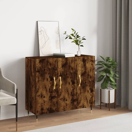 The Living Store Komoda dimljeni hrast 90x34x80 cm konstruiran les - Komoda, (21437572) Slike