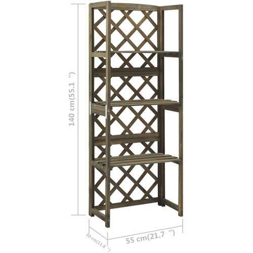  Re&amp;scaron;etka s policama siva 55 x 30 x 140 cm od masivne jelovine Slike