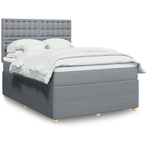 vidaXL Krevet box spring s madracem svjetlosivi 140x200 cm od tkanine Cijene