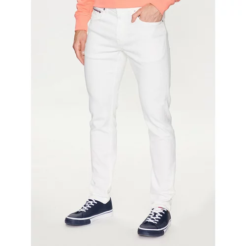 Tommy Hilfiger Jeans hlače Houston MW0MW31391 Bela Slim Fit