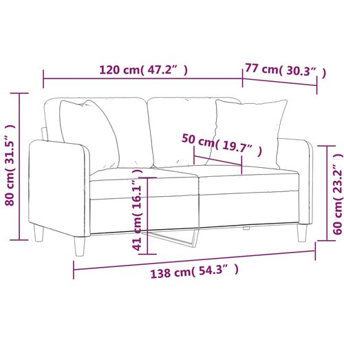  Dvosjed s ukrasnim jastucima svjetlosivi 120 cm od tkanine Slike