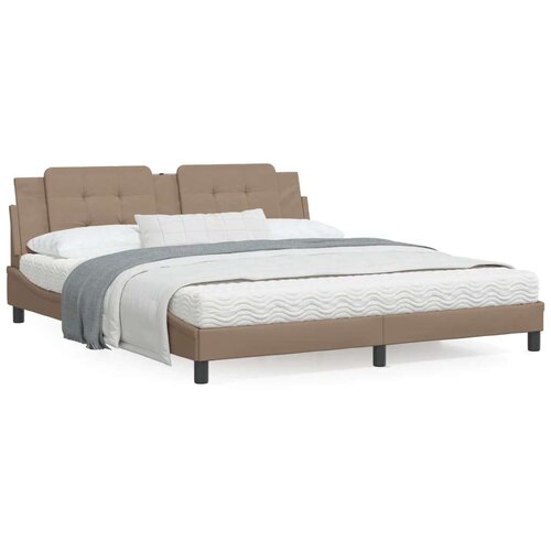  Okvir kreveta LED boja cappuccina 180 x 200 cm od umjetne kože Cijene