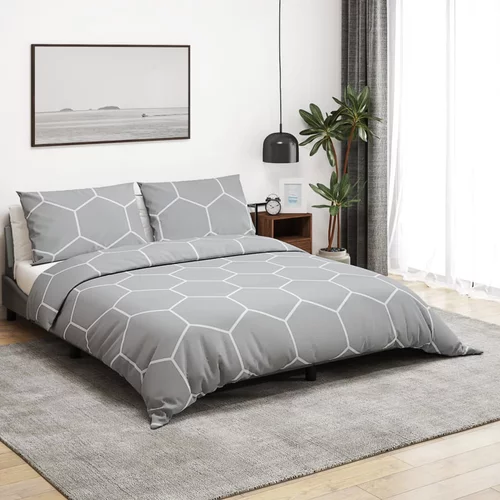  Set posteljine za poplun sivi 135 x 200 cm pamučni