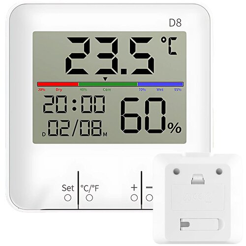 Digitalni LCD touch termometer higrometer ura Cene