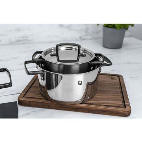  Duboka tava s poklopcem Zwilling 71160-005-0 Crna Srebrna 5 Dijelovi &amp;Oslash; 24 cm &amp;Oslash; 20 cm &amp;Oslash; 16 cm 1 5 L 2 L 3 L 6 L 3 5 L (5 kom.) Slike