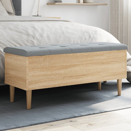 vidaXL Klop za shranjevanje sonoma hrast 102x42x46 cm inženirski les Cene