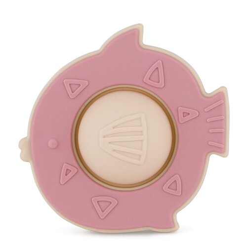 Petite&amp;amp;Mars Silikonska pop up grickalica za zube Fish Fiona 6 m+, Dusty Rose Slike