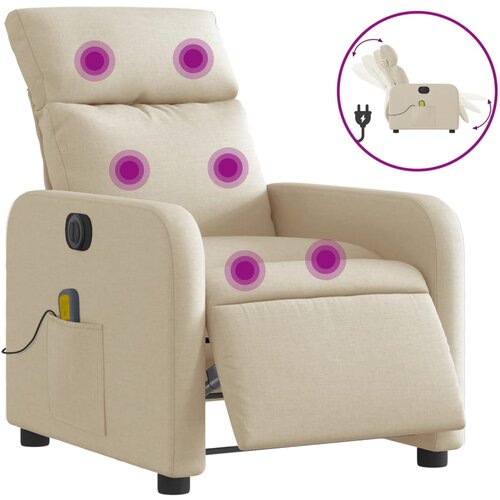 Maison Chic Električni masažni stol - Relax naslanjač krem blago, (22042508) Slike