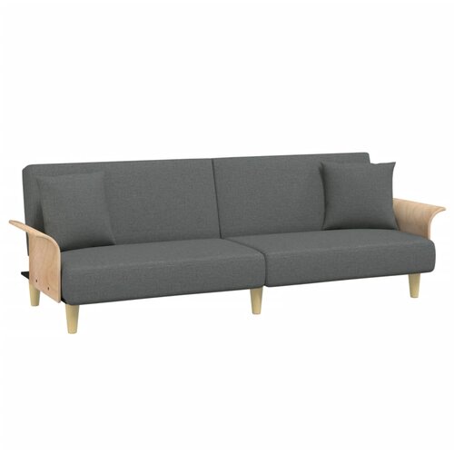 Maison Chic Raztegljiv kavč - Raztegljivi divan z naslonjali za roke temno sivo blago, (21729310) Cene