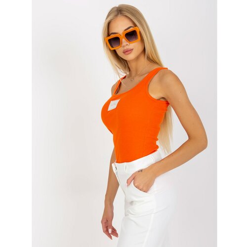 Fashion Hunters Orange OCH BELLA ribbed cotton top Slike