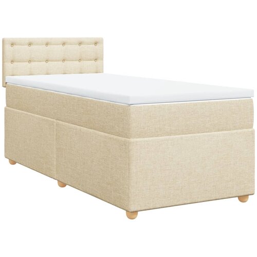 vidaXL Box spring postelja z vzmetnico krem 90x190 cm blago, (21291165) Cene