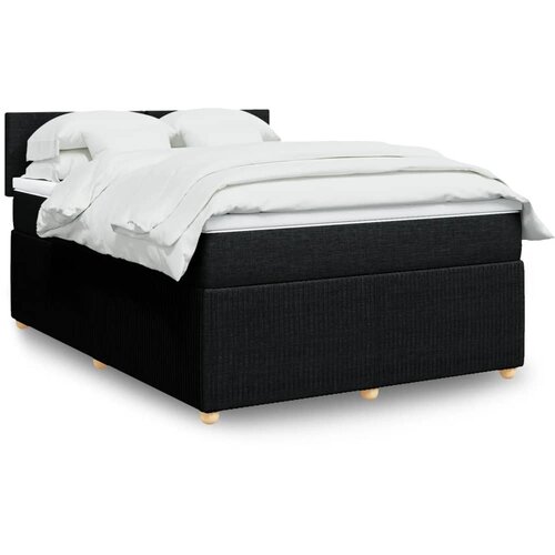 vidaXL Box spring postelja z vzmetnico črna 140x200 cm blago Cene