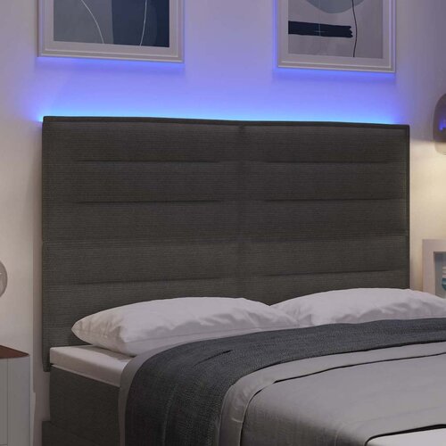  LED glava kreveta Svijetlo siva 160 cm Kordura tekstil Slike