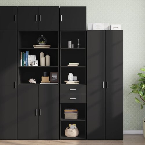 VidaXL Uski ormarić za pohranu crni 45x42,5x225 cm konstruirano drvo Slike