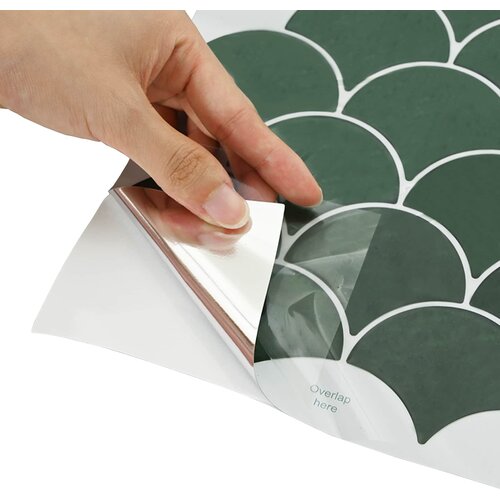  Pločica riblje ljuske 50 pcs Tamnozelena 30 x 30 cm Slike