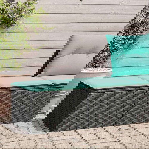  2-dijelni set vrtnih sofa s jastucima crni od poliratana bagrem Slike