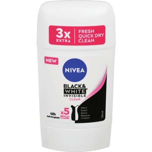 Nivea Black & White Invisible Clear 48h antiperspirant koji ne ostavlja tragove na odjeći 50 ml za ženske Cijene