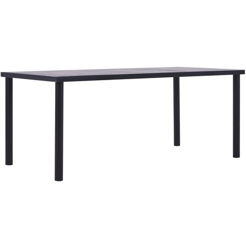  Blagovaonski stol crni i siva boja betona 200 x 100 x 75 cm MDF Cene