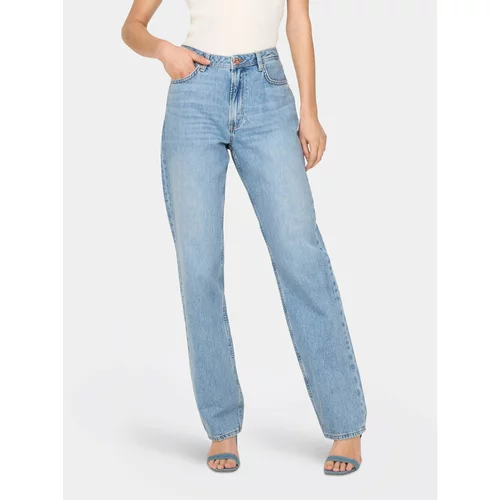 Only Jeans hlače Jaci 15296921 Modra Straight Fit