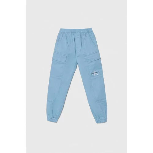Calvin Klein Jeans Otroške hlače rjava barva