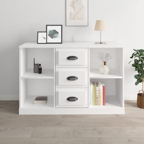 The Living Store Komoda bela 104,5x35,5x67,5 cm inženirski les - Komoda, (21662100) Slike