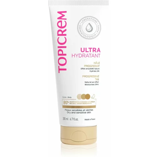 Topicrem UH BODY Ultra-Moisturizing Progressive Tan hidratantno mlijeko za samotamnjenje za suhu i osjetljivu kožu 200 ml