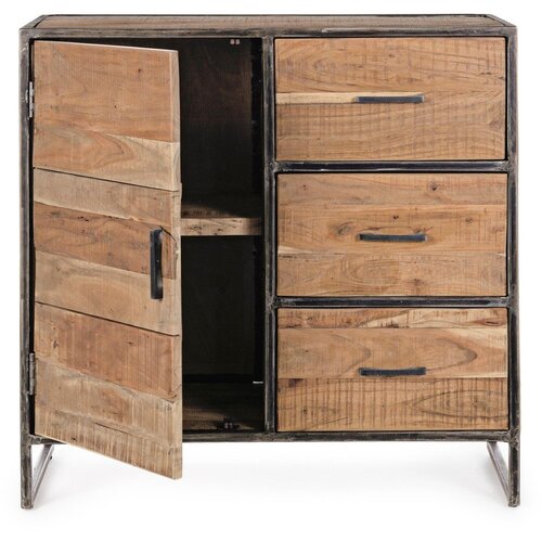 BIZZOTTO Komoda od masivnog bagrema u prirodnoj boji 90x90x40 cm Elmer &amp;ndash; Slike