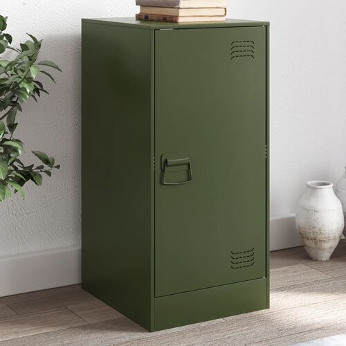 VidaXL Komoda olivno zelena 34,5x39x73 cm jeklo Slike