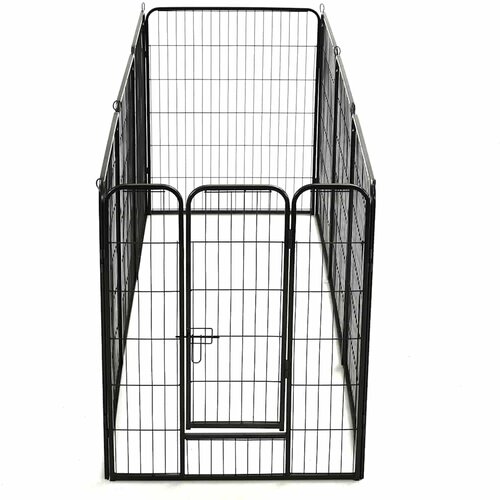  Ograda za pse s 8 ploča od čelika 80 x 100 cm crna Slike