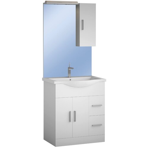 Smart kupaonski komplet 75 cm (Bijele boje, Sjaj) Slike