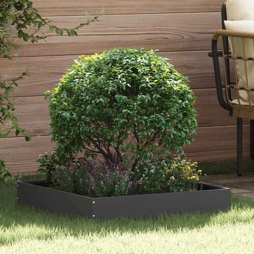 vidaXL Robovi trave 6 pcs Črna 60 x 60 x 13 cm Jeklo Cene
