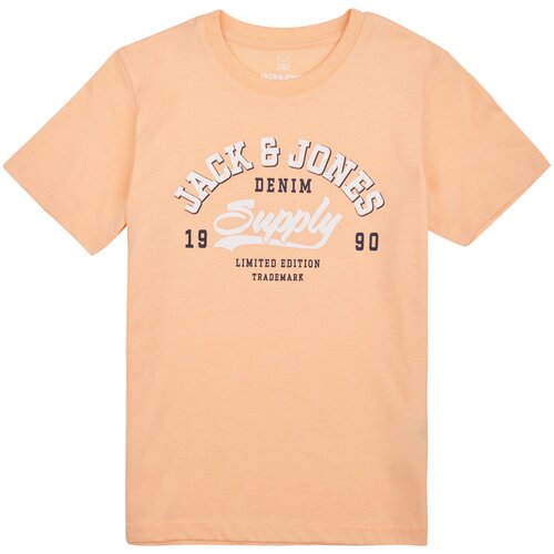 Jack & Jones Majice s kratkimi rokavi JJELOGO TEE SS NECK 2 COL 23/24 NOOS JNR Oranžna Cene