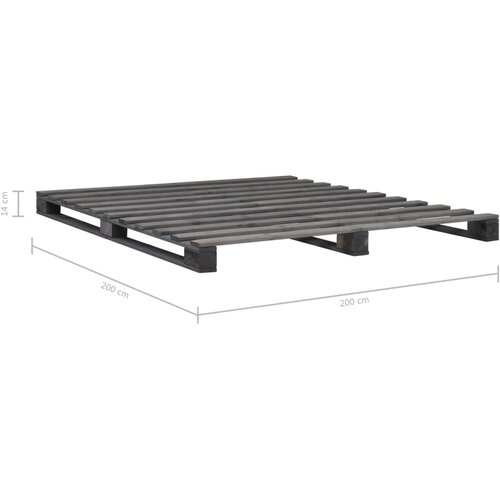  Okvir za krevet od paleta od masivne borovine sivi 200 x 200 cm Slike