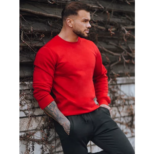 DStreet Men's monochrome red sweatshirt z