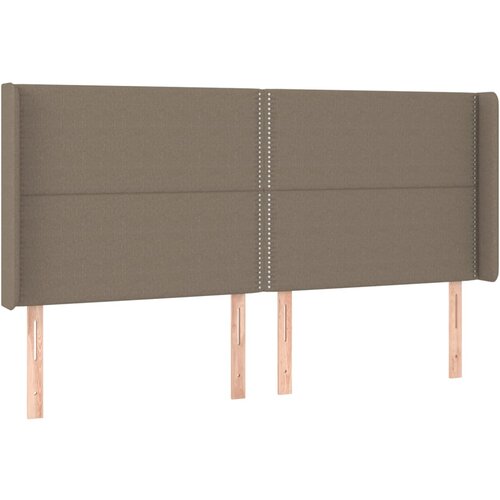 Maison Chic posteljno vzglavje - vzglavna omarica - nočna omarica z u&amp;scaron;esi taupe 163x16x118/128 cm blago, (21711844) Slike