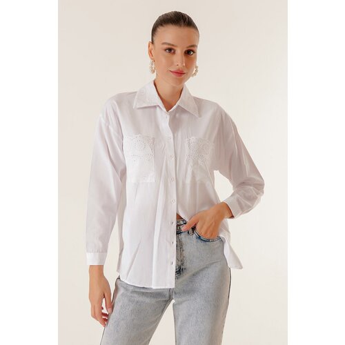By Saygı Shirt with Scalloped Collar And Pockets Cene