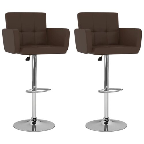 vidaXL Barski stolčki 2 kosa rjavo umetno usnje Cene