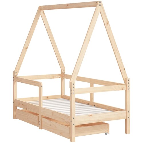  Okvir za dječji krevet s ladicama 70x140 cm od masivne borovine Slike