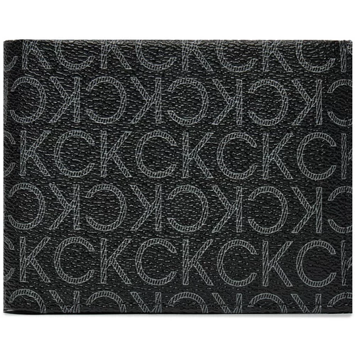 Calvin Klein Velika moška denarnica Ck Must Mono Trifold 10Cc W/Coi K50K511677 Classic Mono Black 0GJ