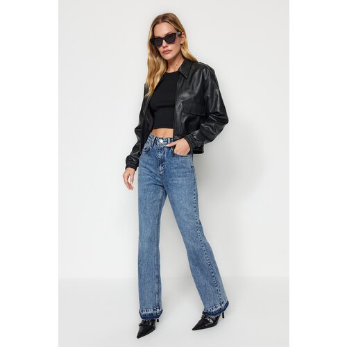 Trendyol Blue Leg Detail High Waist Flare Jeans Cijene