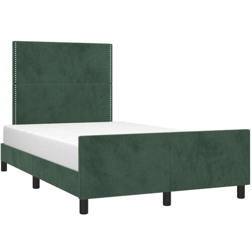  Okvir za krevet s uzglavljem tamnozeleni 120x190 cm bar&amp;scaron;unasti Slike