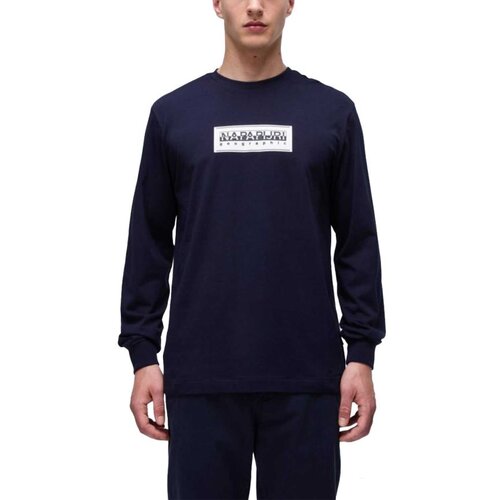 Napapijri S-box logo ls blu marine Cene
