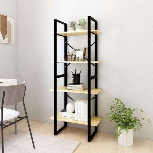 VidaXL Knjižna omara 4-nadstropna 60x30x140 cm trdna borovina Slike