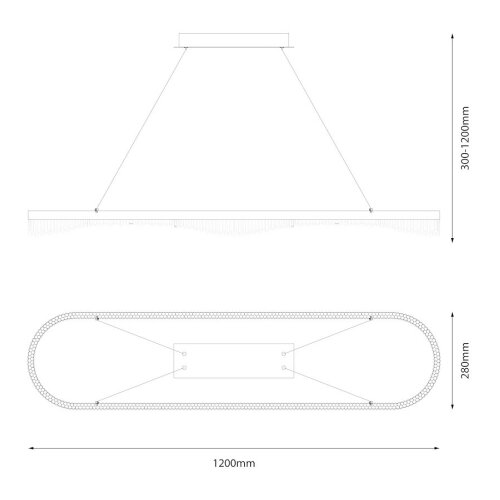 Zlatni led luster na sajli LED/45W/230V Slike