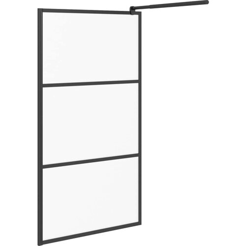 VidaXL Pregrada za tu&amp;scaron;iranje 100 x 195 cm s mutnim staklom ESG crna Slike
