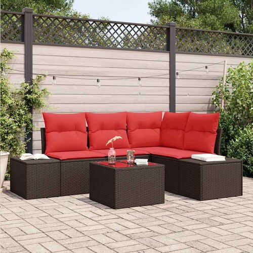  Vrtna sedežna garnitura 5 pcs Rjava Poly ratan, (5000063061) Cene